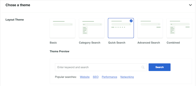 快速搜索SearchWP主题和设置