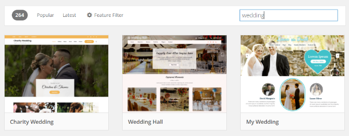 Wedding themes in WordPress