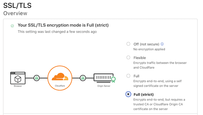 更改您的 Cloudflare 模式