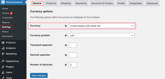 Choose a Currency for Your Online Store