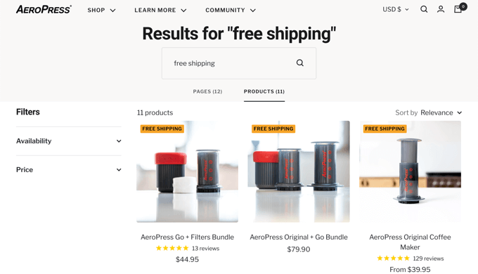 Product Search Page