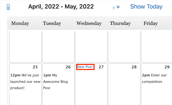 How to create a new post in the Editorial Calendar