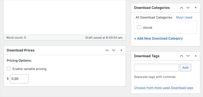 Creating categories and tags for your digital downloads