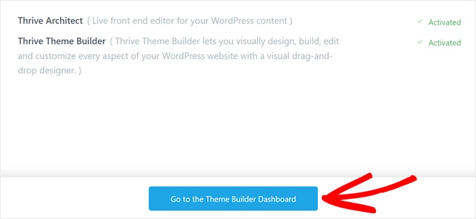 Activating Thrive Architect and Thrive Theme Builder
