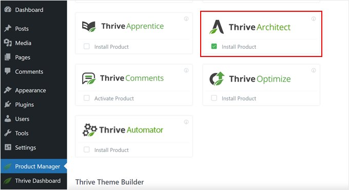 Installing Thrive Architect