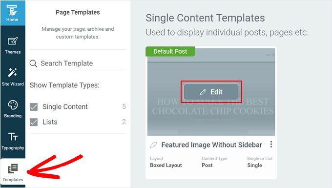 Editing a Thrive Theme's single post template
