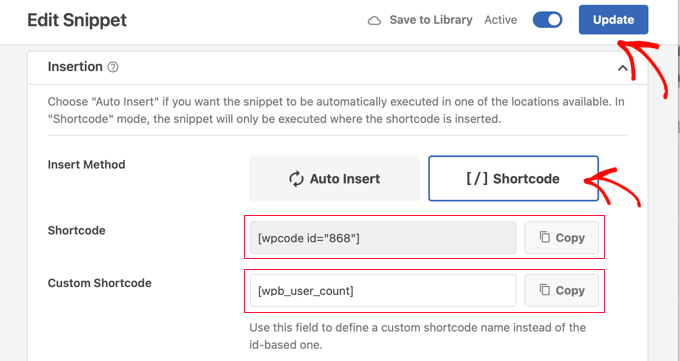 WPCode Shortcode to Display the Number of Registered Users