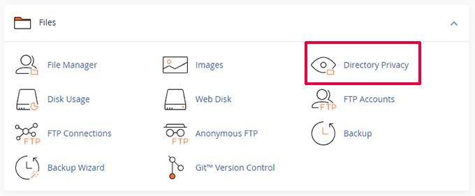 Directory privacy option under cPanel