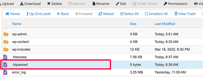 Create htpasswd file