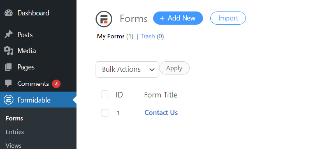 Add a new form