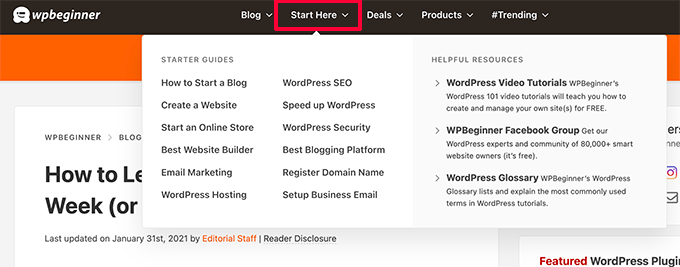 WPBeginner start here