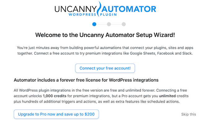 Uncanny Automator 设置向导