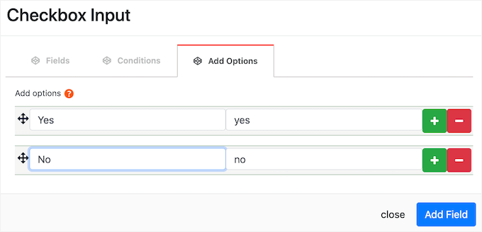 Creating a multiple choice comment field