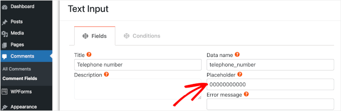 Adding a placeholder value to your WordPress comment field