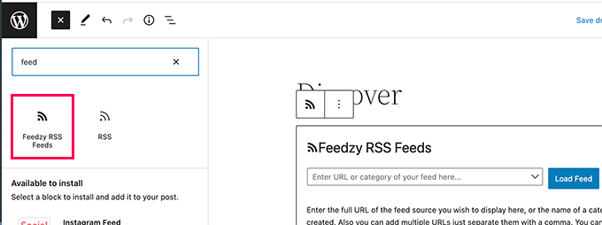 显示 Feedzy RSS 源