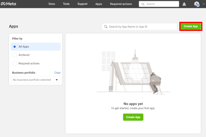 Creating app in Meta for Developers