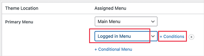 Select logged in menu