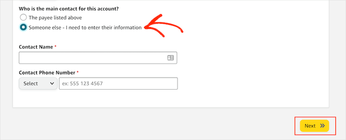 Adding a new payee to your Amazon associates account