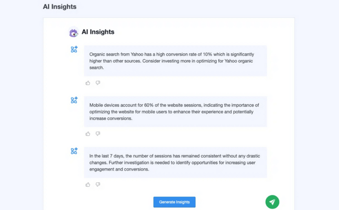 MonsterInsights AI Insights feature