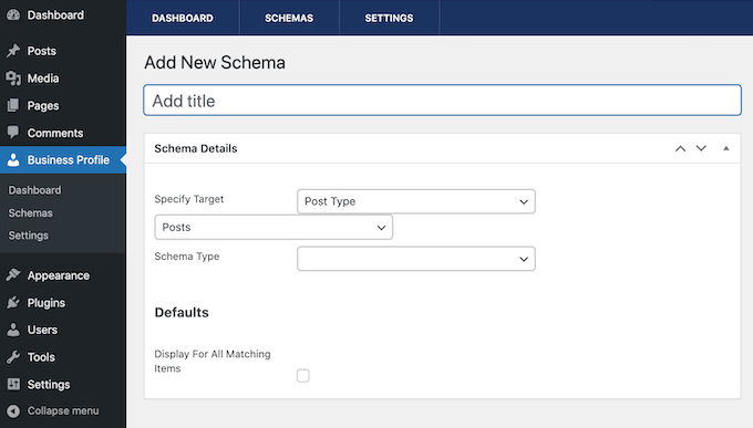 Configuring the default schema for your WordPress website