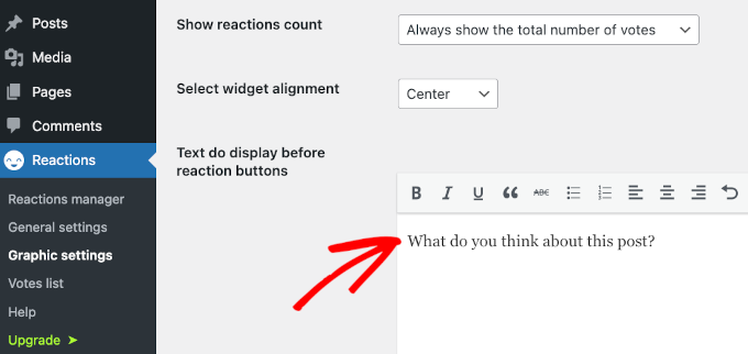 Adding a question before reaction buttons