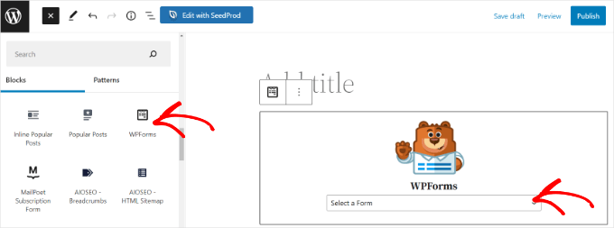 Embeding your WPForms crowdfunding form in a page