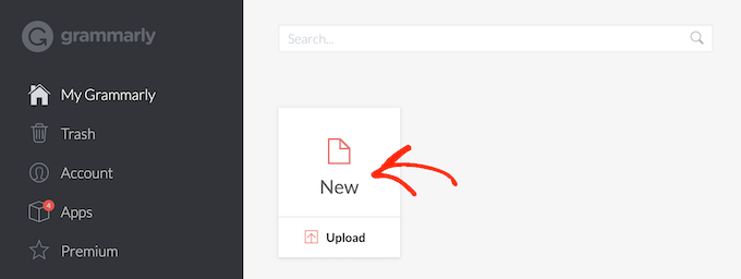 在 Grammarly 中创建新文档