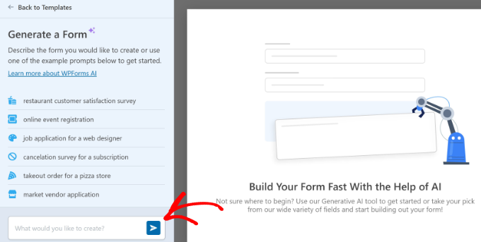 Enter a prompt to generate forms