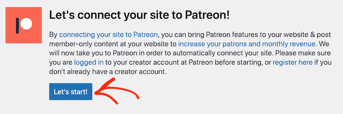 将 WordPress 网站连接到 Patreon