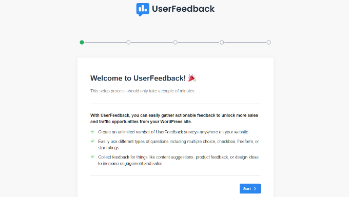 UserFeedback setup wizard