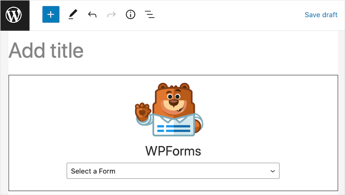 The WPForms WordPress block