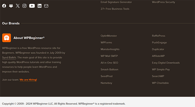 WPBeginner footer