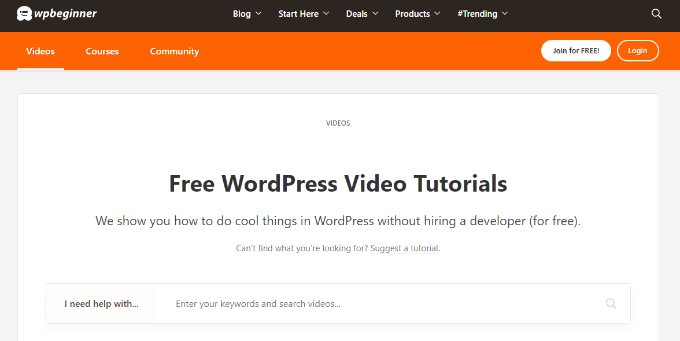 WPBeginner video tutorials
