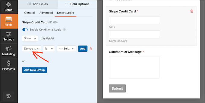 Creating a WordPress form with conditional logic