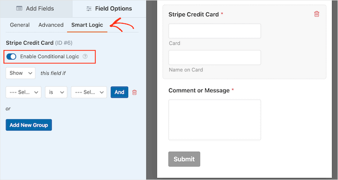 Adding conditional logic to a WordPress form