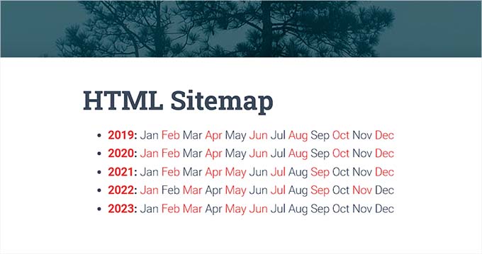 压缩档案为 HTML 站点地图