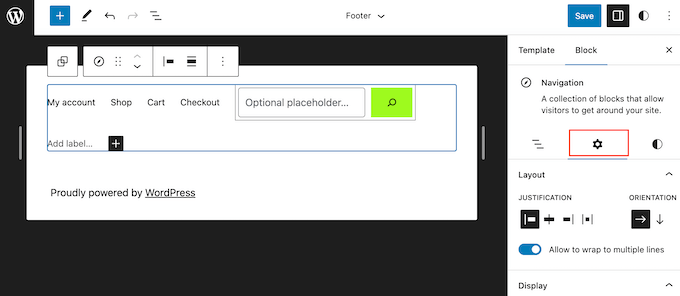 Customizing a navigation menu using the full-site editor (FSE)