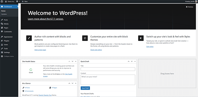 WordPress admin panels