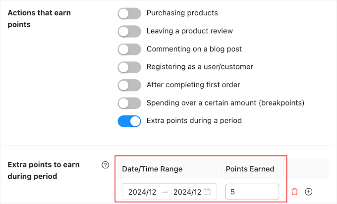 Awarding extra points in a WooCommerce loyalty program