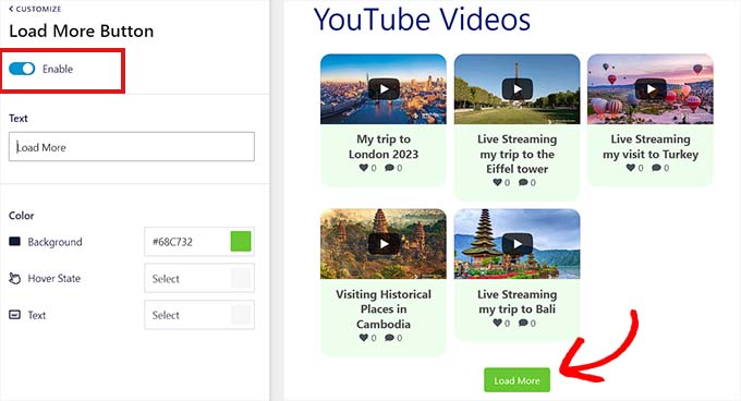 Customize the Load More button