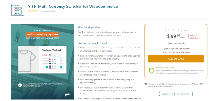 YITH multi currency switcher for WooCommerce 