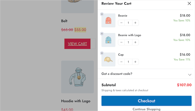 Showing savings and discounts on your e-Commerce site