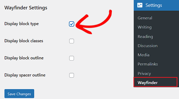 Configure the Wayfinder plugin settings