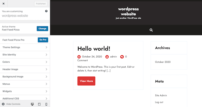 WordPress 主题定制器