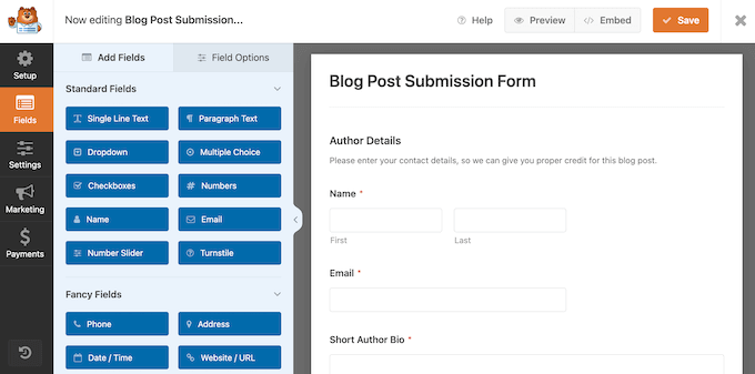 WPForms 表单生成器插件