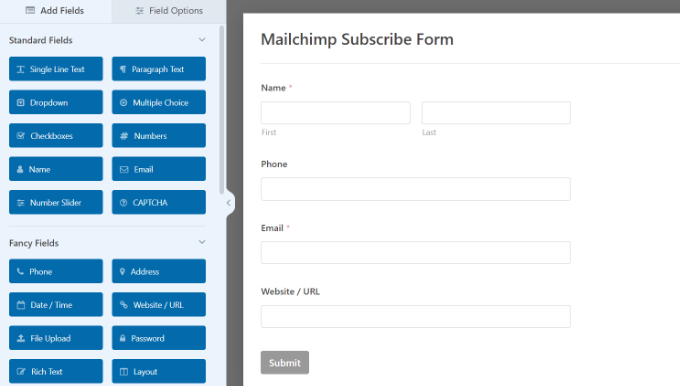 Adding custom form fields