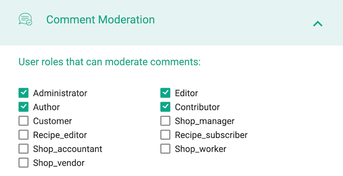 How to assign the comment moderator permissions to specific user roles