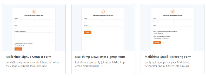 Mailchimp 表单模板