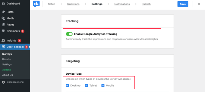 Targeting Device Type in UserFeedback