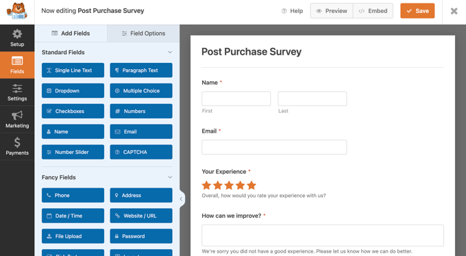 WPForms 表单编辑器